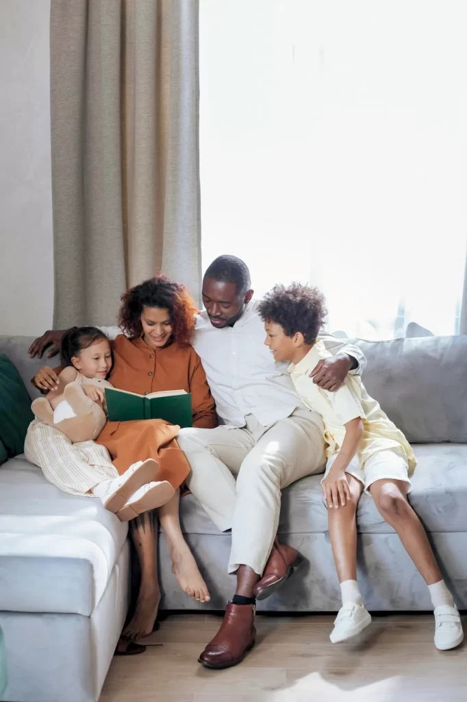 Family therapy together with mother, father, and children at Revive Health Therapy