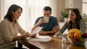 California family reviews anxiety checklist together