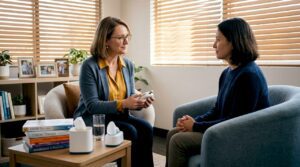 Therapist and client during EMDR session