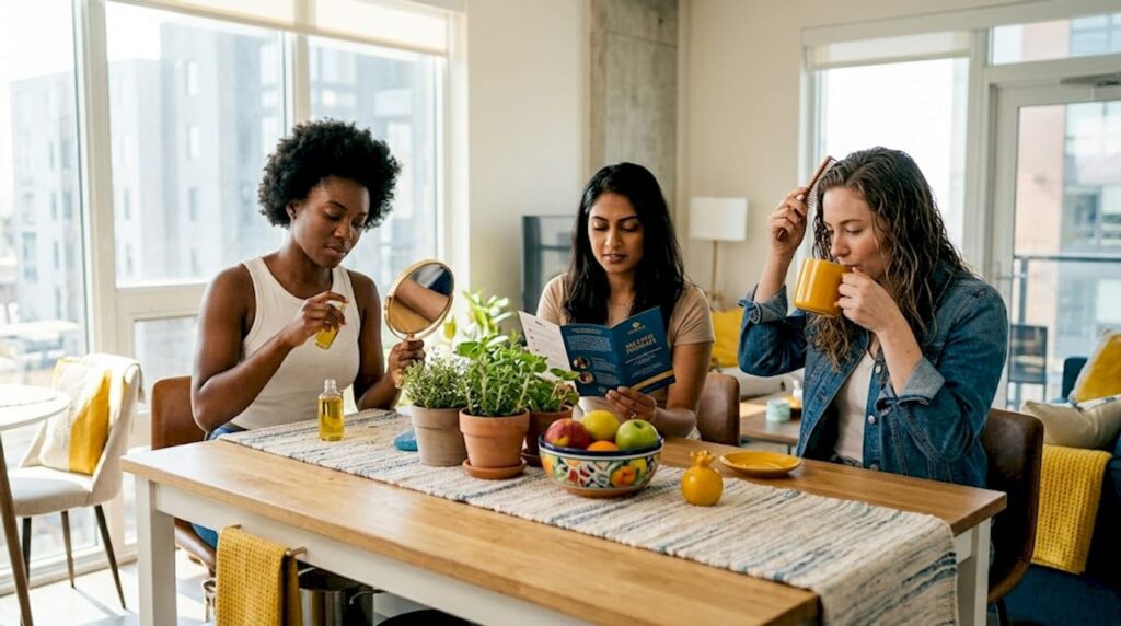 Women’s diverse hair care routines at home