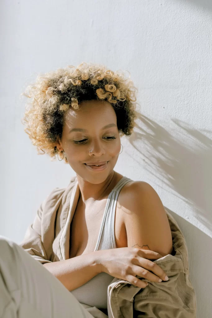 Person feeling relieved after their therapy session for anxiety