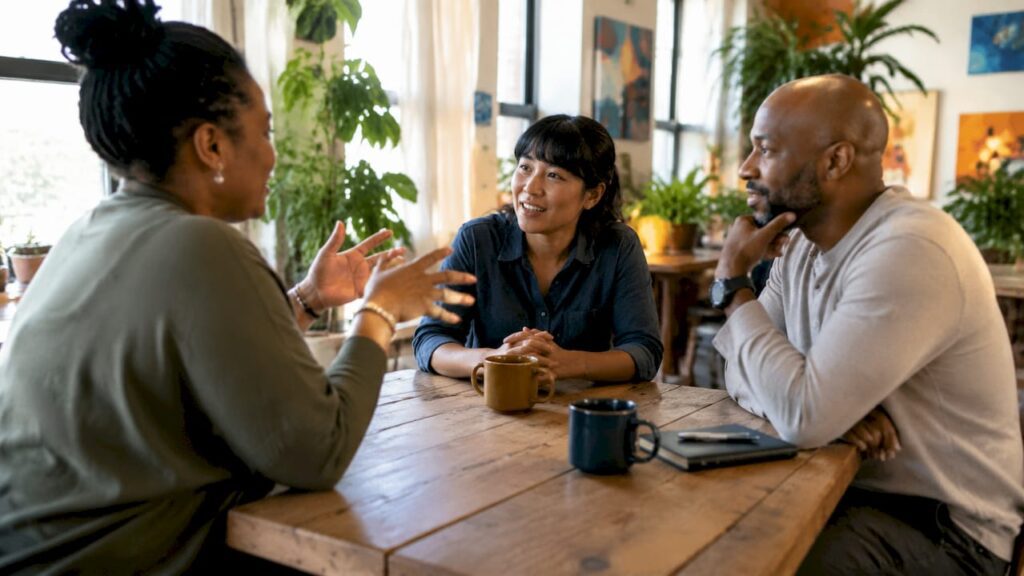 Group peer support therapy session