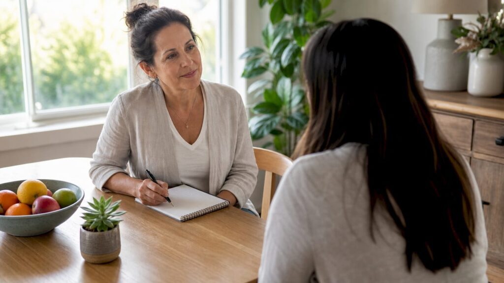 Therapist and client in counseling session