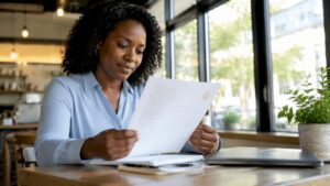 IT professional reviewing HIPAA compliance document