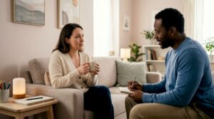Therapist and client in career counseling session