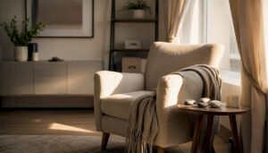 Calm therapy room with tactile objects
